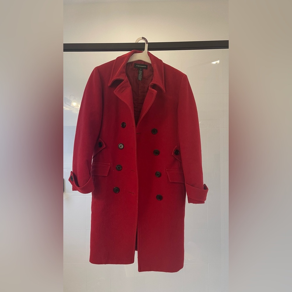 Club Monaco Bold Red Pea Coat